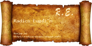 Radics Eugén névjegykártya